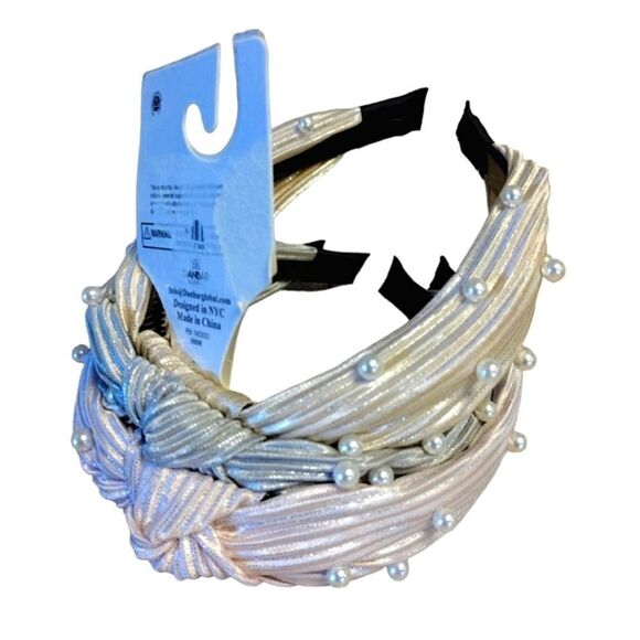 Bow Fancy Set of 3 Pastel Metallic Pearl Embellished Top Knot Headbands NWT - Picture 13 of 13